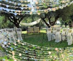 Allestimento del rito civile in giardino