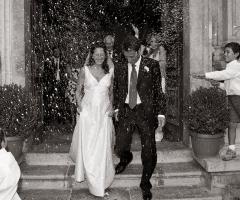 Fotografia degli sposi in bianco e nero