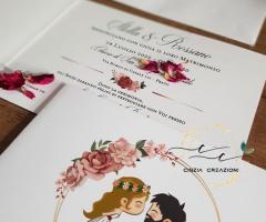 Partecipazioni matrimonio divertenti sposini innamorati