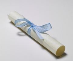 Pergamena Save the Children con fiocco celeste