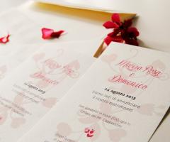 Partecipazione personalizzata fiori pink - Linea economy