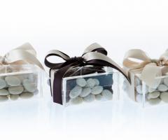 Scatoline porta confetti in plexiglass trasparente