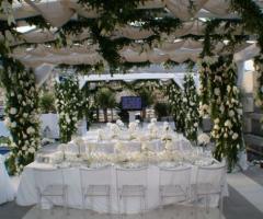 Sala allestita per il ricevimento di matrimonio