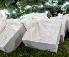 Bomboniere di nozze con fiocco in pizzo