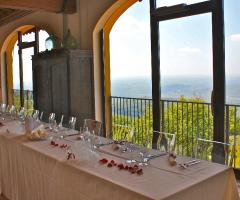 sala ricevimento con vista panoramica dalla Tenuta Coffele