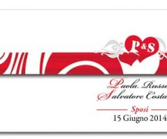 Cartellino bomboniere in coordinato.