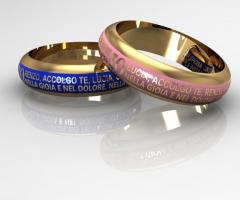 Lady Kimberley Bottega Orafa - Fedi promesse smalto blue rosa