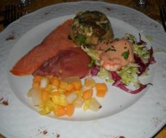 Una portata del menu delle nozze a Villa Epika