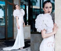 Atelier Alfina - Abito da sposa con spalline pompose in organza