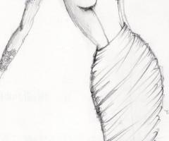 Bozzetto di un abito da sposa realizzato da Studio Stilistico La Ninfa