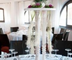 Centro-tavola originale per ricevimento matrimoniale