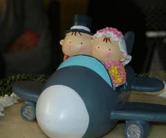 Cake topper - Sposi in aereo