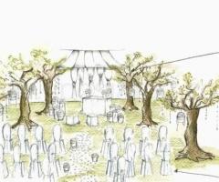 Bozzetto della cerimonia di nozze realizzato da Studio Stilistico La Ninfa