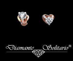 Orecchini a cuore con diamantiin oro bianco e rosso18 caratigenova