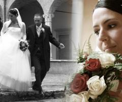 Composit con ritratto sposa
