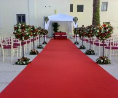 Allestimento floreale per la cerimonia di matrimonio in Villa