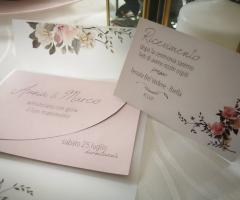 Partecipazione annuncio floreale vintage