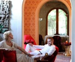 Foto degli sposi in relax