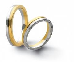 F53 - Collezione Rosa - Fedi in oro bianco e oro giallo con diamanti