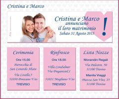 La locandina degli sposi da mettere sull'autobus