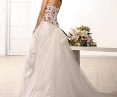 Abito con bustino dettagli rossi - Clara Couture