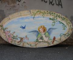 Dipinto Trompe l'Oeil per il matrimonio tema angeli