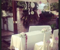 Originali addobbi per il ricevimento di matrimonio a Villa I Tramonti