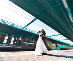 Foto artistica degli sposi