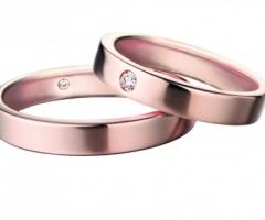 Fedi nuziali in oro rosa e diamantino