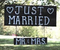 Indicazioni Just married da mettere nella location di nozze