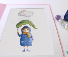 ArtiMiSte - La bomboniera acquerello "sotto la pioggia"