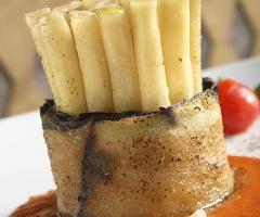 Dettaglio di una pietanza con grande cura per la presentazione - Grande Albergo Sole