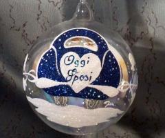 Decodaniela - Pallina dipinta a mano per sposi