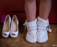 Le scarpe della sposa prima e dopo