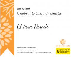 Attestato Celebrante. 
Ceremonies by Chiara