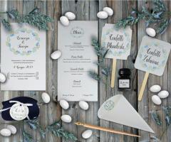 Partecipazioni Le Cartasie - Nozze tema botanico azzurro verde