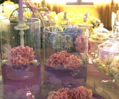 Centrotavola sui toni del rosa antico