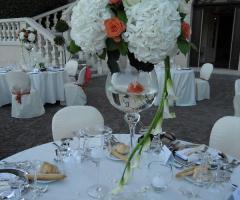 Centrotavola con ortensie