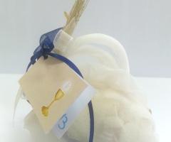 Sacchettini porta confetti in tulle con spiga di grano, adatto per prime comunioni