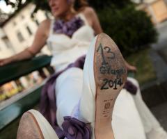 Dettaglio originale della scarpe da sposa