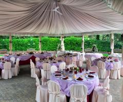 Gazebo per il ricevimento nei giardini di Palazzo Brancaccio