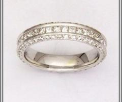 Fedina memory in oro bianco 18 kt con diamanti giro giro