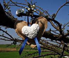 Il sogno di Noemi - Cuore in iuta con gesso profumato