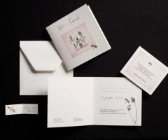 Coordinato partecipazioni e inviti di nozze con disegni delicati - Modello Dragonfly