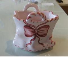 Bomboniera a borsa di ceramica