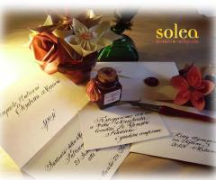 Partecipazioni scritte a mano in spencerian (Solea mosaici&calligrafia)