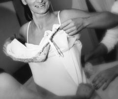 Preparativi della sposa bianco e nero