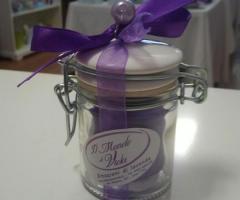 Vasetto in vetro con rosellina di sapone al profumo di lavanda - Il Mondo di Viola