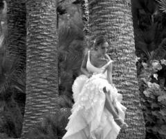 Fotografia in bianco e nero della sposa 