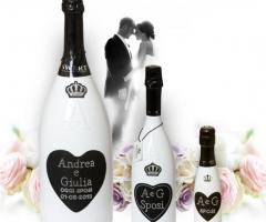 Bottiglie personalizzate con Swarovski per il matrimonio